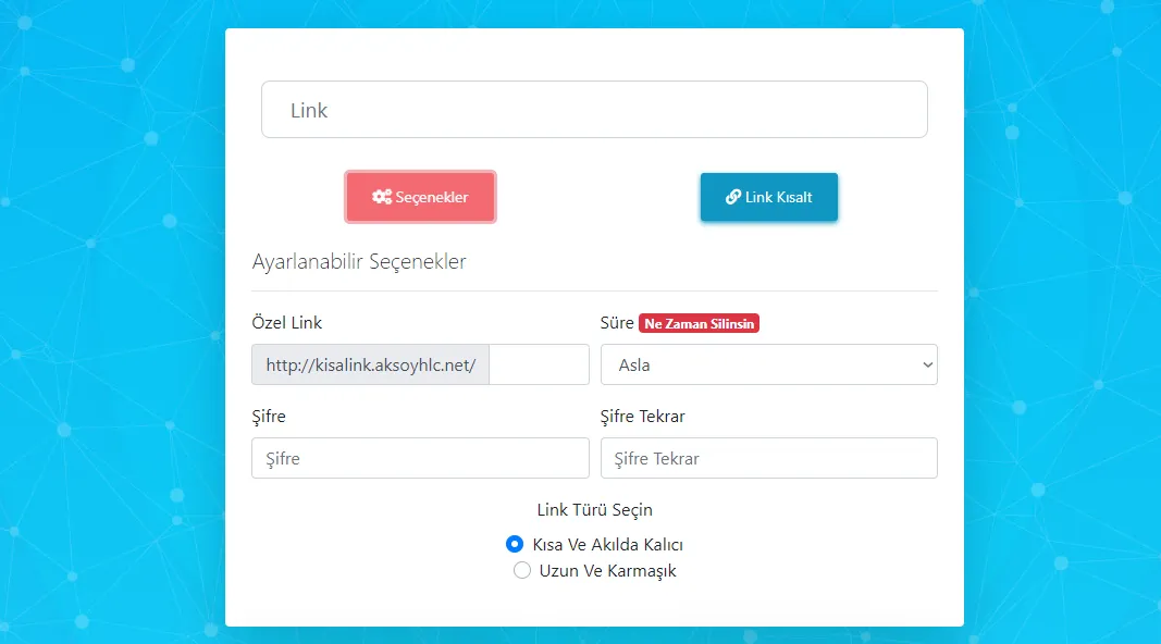 Aksoyhlc Ücretsiz PHP Link Kısaltma Scripti