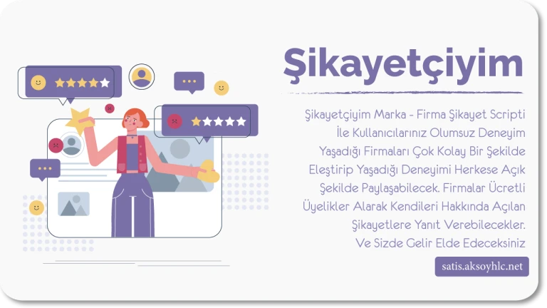 Şikayetçiyim Marka/Firma Şikayet Scripti - Mobil Uygulama | Tarayıcı Bildirimi | 3 Farklı Yetki