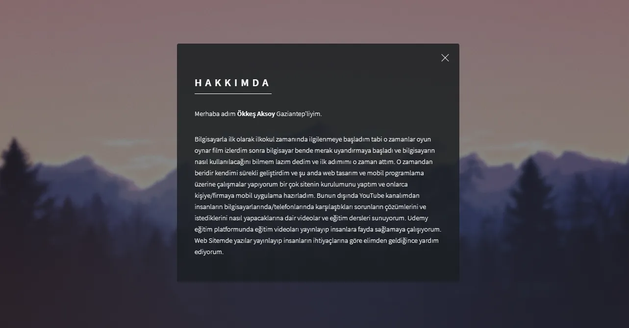 Aksoyhlc Kişisel Websitesi Portfolio Scripti