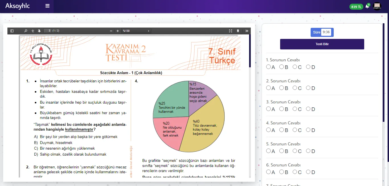 Aksoyhlc Bilgi Yarışması - Online Test Çözme Scripti v3 | Mobil Uygulama Hediye