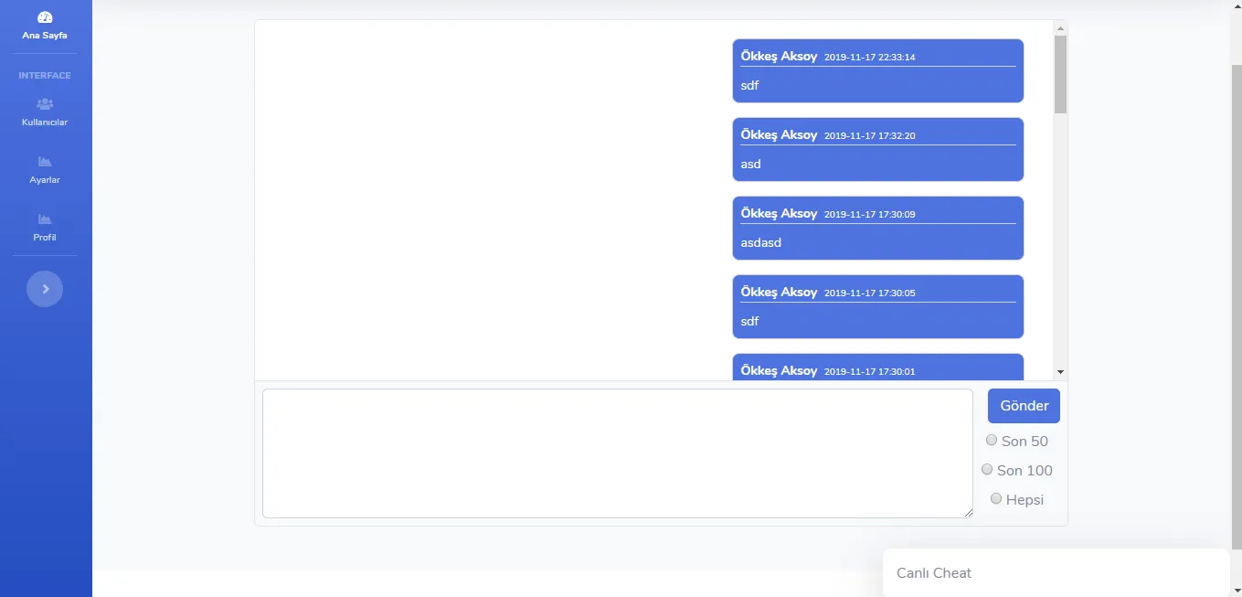 Ücretsiz PHP Chat Scripti