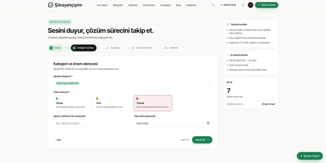 Şikayetçiyim - v2 | Şikayet Sitesi Scripti - Mobil Uygulama, Yapay Zeka, Gelişmiş Panel
