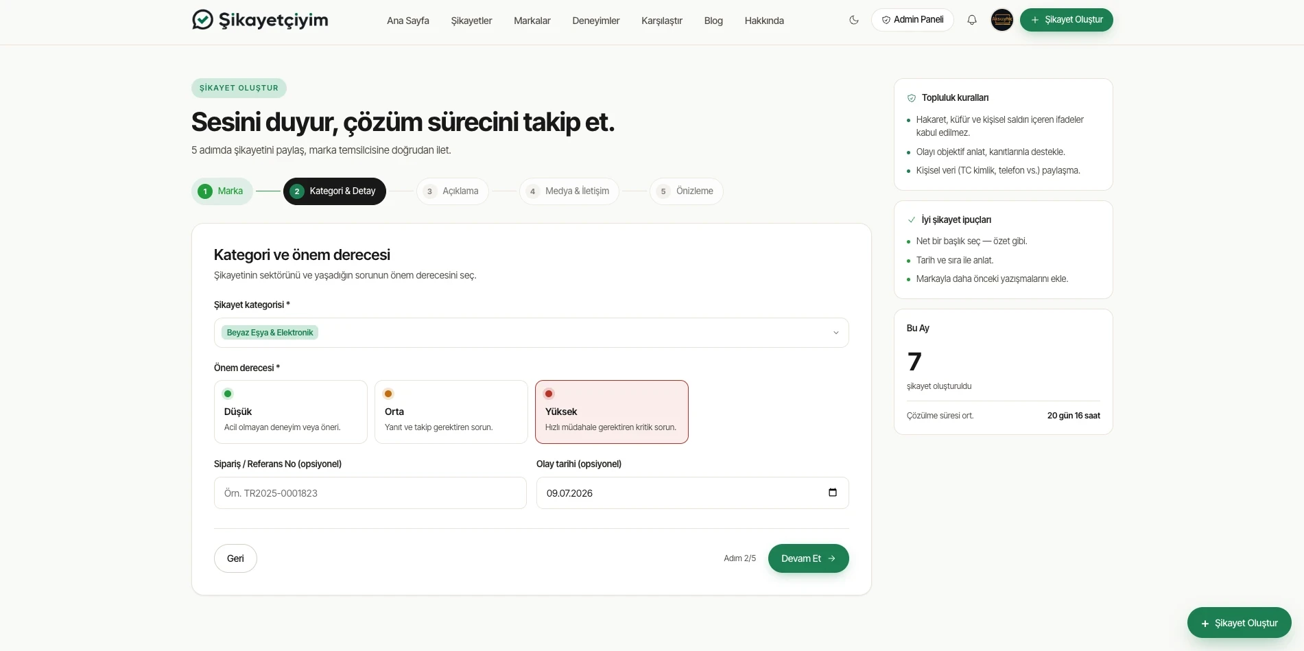 Şikayetçiyim - v2 | Şikayet Sitesi Scripti - Mobil Uygulama, Yapay Zeka, Gelişmiş Panel