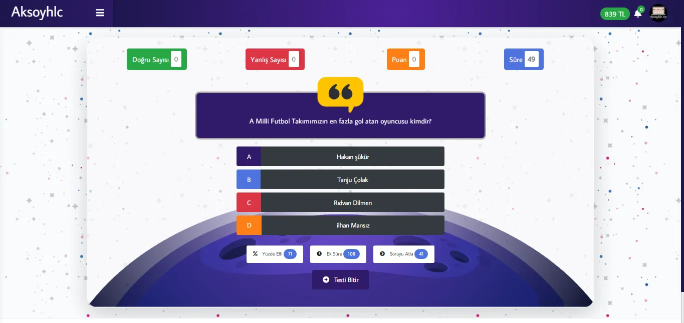 Aksoyhlc Bilgi Yarışması - Online Test Çözme Scripti v3 | Mobil Uygulama Hediye